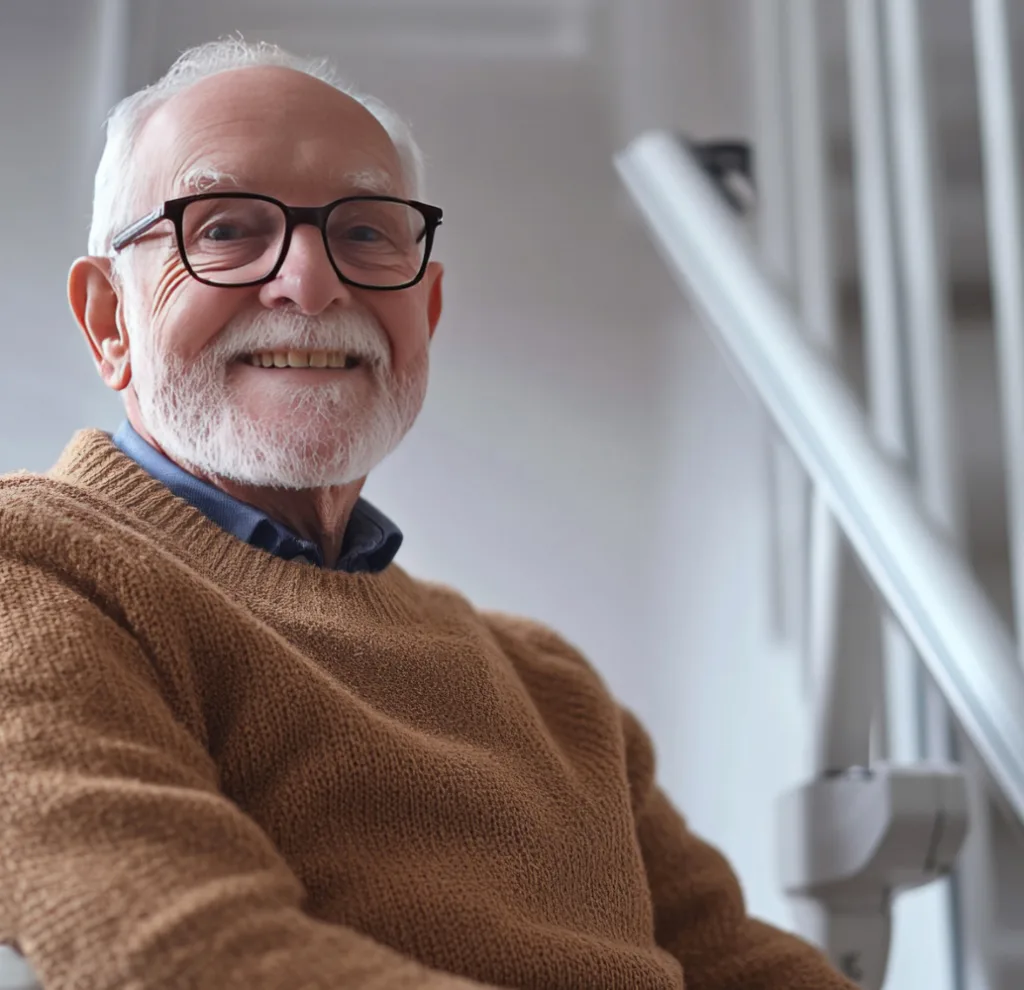 Kund hos Sydhiss, har köpt en stoltrapphiss